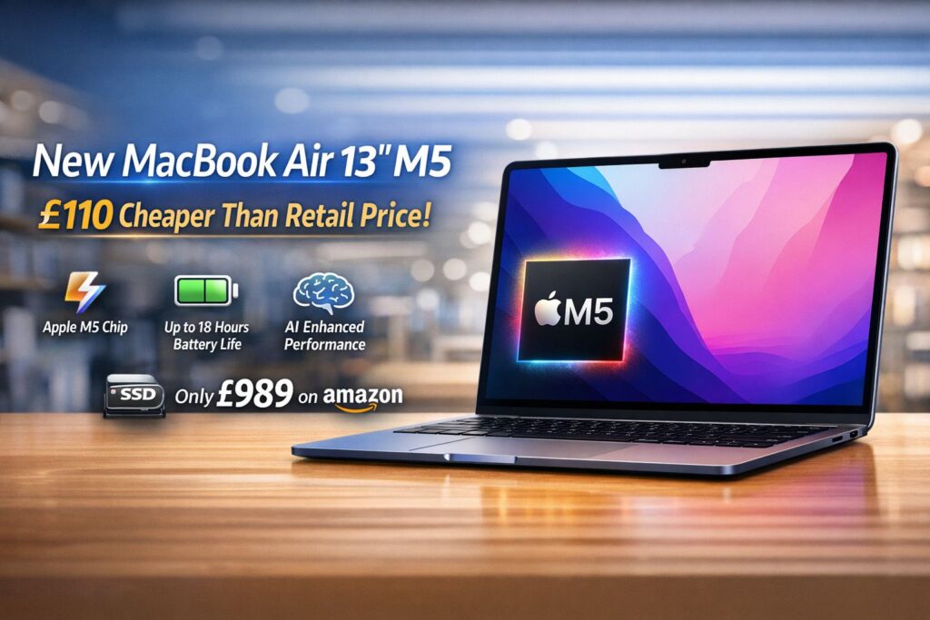New MacBook Air 13‑inch M5 £110 Cheaper Than Retail – Specs, Features & Current UK Price
